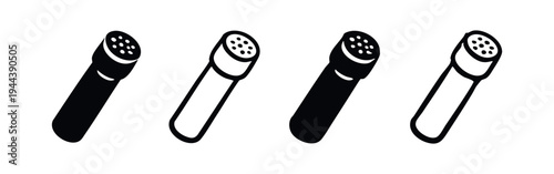 Abstract Flashlight or Salt Shaker Vector Icons Set with Perforated Top