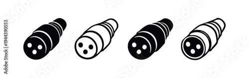 Professional Audio Electrical Connector Icon Set