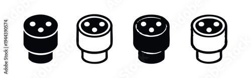 Three Pin Electrical Power Connector Icon Set