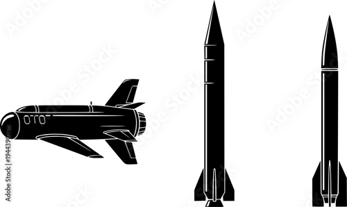 Set of icons of the fighter plane f35 line, silhouette, black color isolation, top, front and side view. F-35 Lightning II model. War plane icon.
