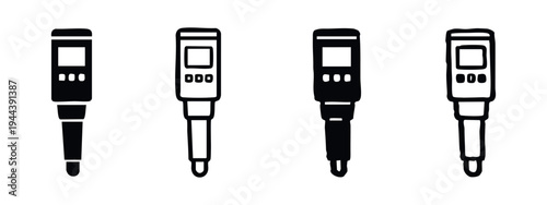 Portable Digital Tester Icons, Environmental Measurement Tool Vector Set