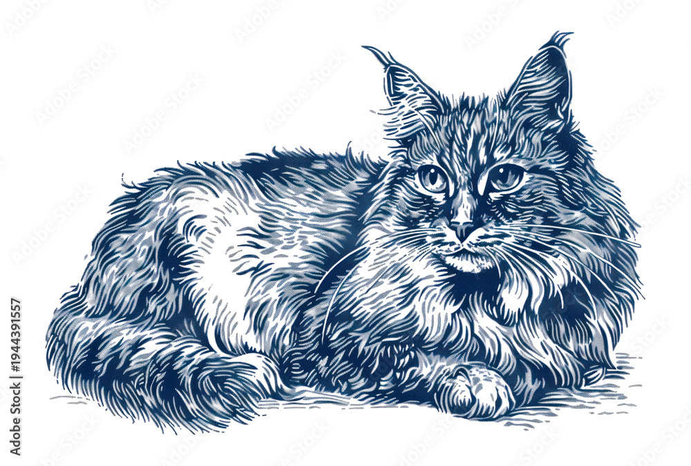 Obraz premium PNG Hand drawn a cat drawing sketch animal.