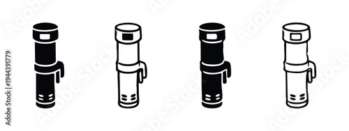 Handheld Electronic Scanner or Measuring Device Icon Set with Display