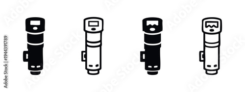 Handheld Measuring Device Icon Set, Electronic Meter Symbol for Technology
