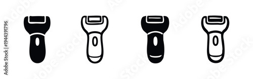 Electric Shaver or Epilator Icon Set for Personal Care and Grooming