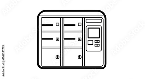 Automated Package Locker System Icon - Secure Parcel Delivery and Collection Point