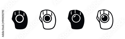 Camera Lens or Security Camera Icon Set