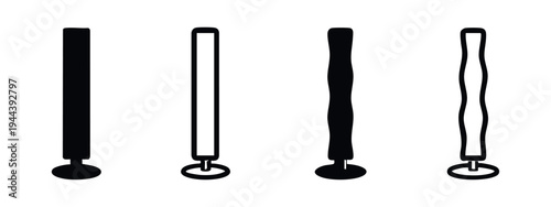 Flagpole or Weighted Pole Icon Set