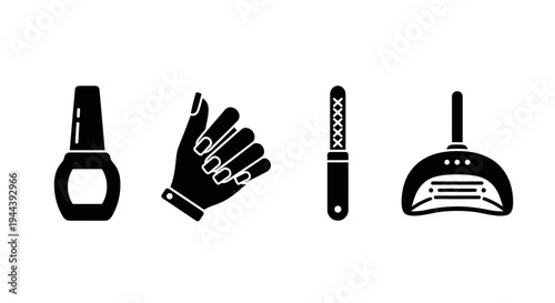 Black icons of shaving tools.