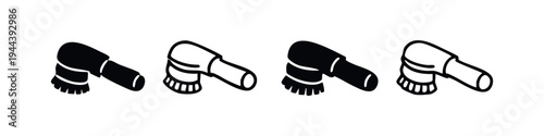 Electric Facial Cleansing Brush Icon Set