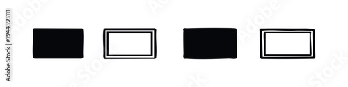 Blank Square Display Screen or Monitor Icon Set