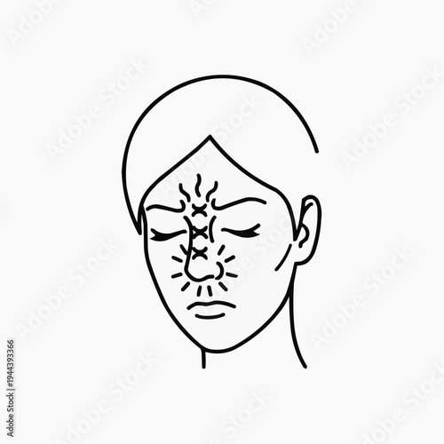 Abstract illustration of a woman with sinus pain 
