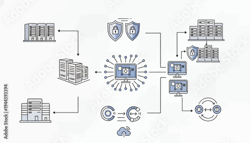 Network security and data protection concept.