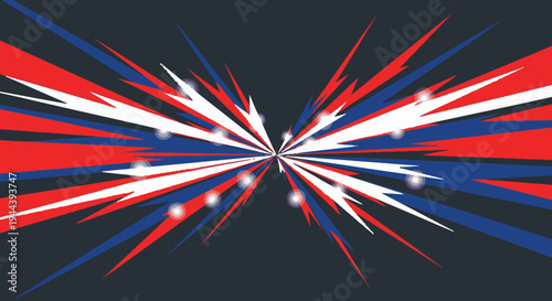 patriotic red white blue speed lines burst effect