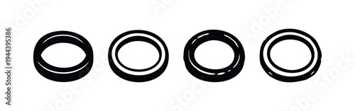 Minimalistic layered cake icons. Pastry dessert vector illustration, sweet treat symbols.