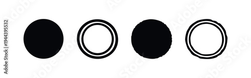 Stacked Dessert or Pastry Icon Set - Sweet Treat Outline and Silhouette Vector Collection