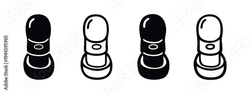 Minimalist Floor Lamp Icon Set. Modern Column Lamp Symbol. Simple Black and White Home Lighting Vector Illustration.