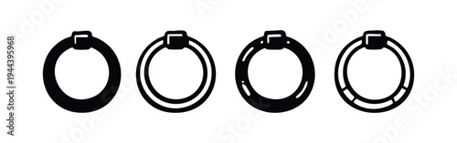 Hair Straightener Icon Set. Flat Iron Hair Styling Tool Symbol. Simple Black and White Beauty Appliance Vector Illustration.