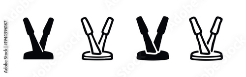 Hair Straightener and Flat Iron Icons Set