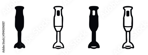 Immersion Hand Blender Icons Set