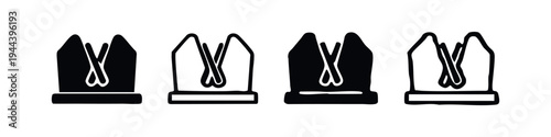 Bishop's Mitre and Religious Hat Icons Set
