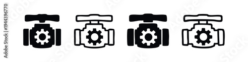 Industrial Valve with Internal Gear Icons