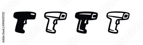 Infrared Non-Contact Thermometer Icon Set