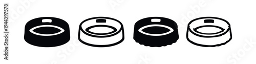 Aluminum Drink Can Top View Icon Set