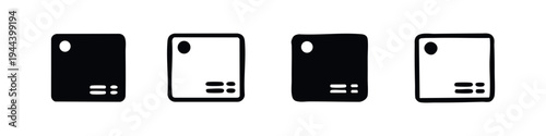 Smartphone Back View Vector Icon Set with Single Camera in Solid and Outline Styles