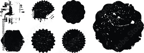 Grunge post Stamps Collection, Circles. Banners, Insignias , Logos, Icons, Labels and Badges Set . vector distress textures.blank shapes.
