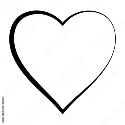 Minimalist Heart Outline Vector Icon Symbol Monoline Stroke Love Shape