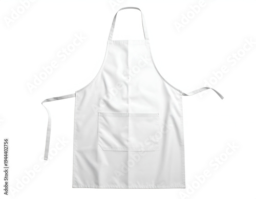 White cloth garment with neck strap and waist ties
