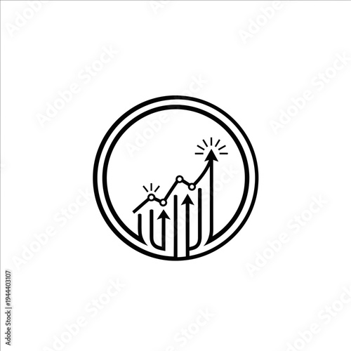 Financial growth and success chart icon