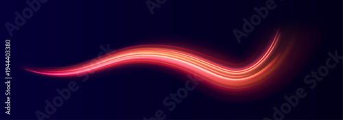 Neon curves radiate from a central point, forming glowing patterns. Motion blur enhances energy and speed perception. Ideal for cyberpunk or tech art.