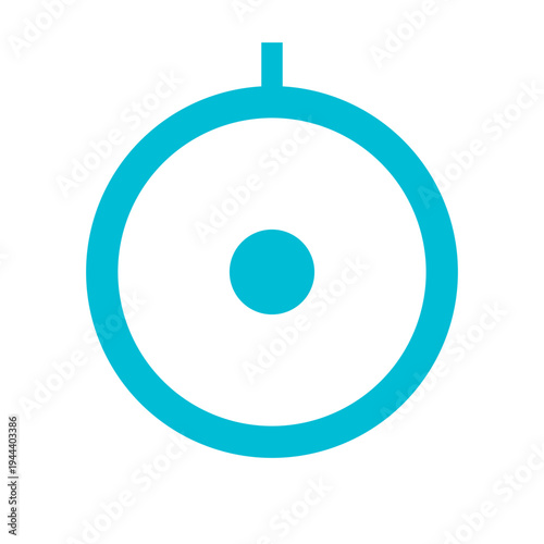 Blue eye lens and blue CD DVD disk vector illustration representing a compact media icon for digital data storage and computer technology design