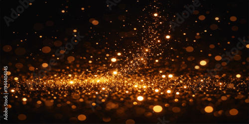 Golden Glitter Cascade: A captivating visual of shimmering golden glitter particles falling gracefully, creating a mesmerizing display of light and radiance.