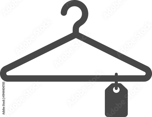 Vector clothes hanger icon with tag