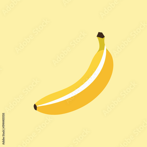 Yellow Banana Fruit Closeup Illustration.
