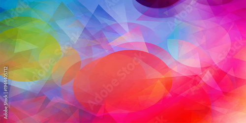 Colorful Abstract Dreamscape: An artistic rendering of a vibrant and dynamic composition, filled with an array of overlapping shapes, textures and a kaleidoscope of bright colors.