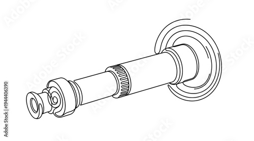 Industrial mechanical metal part or car axle component continuous one line drawing for engineering manufacturing and automotive repair concept