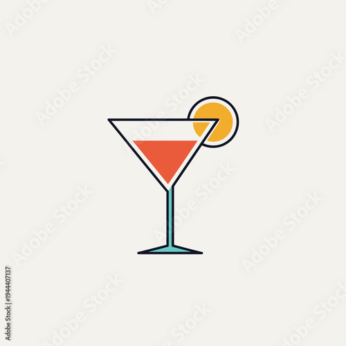 Cocktail with Orange Slice Garnish.