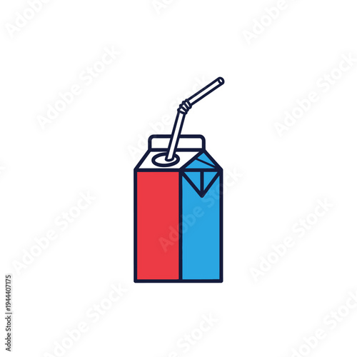 Carton with straw inserted side.