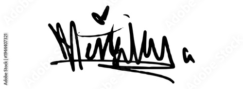 Modern Hand Drawn Signature Illustration with Heart Detail and Cursive Lines for Creative Personal Identity.