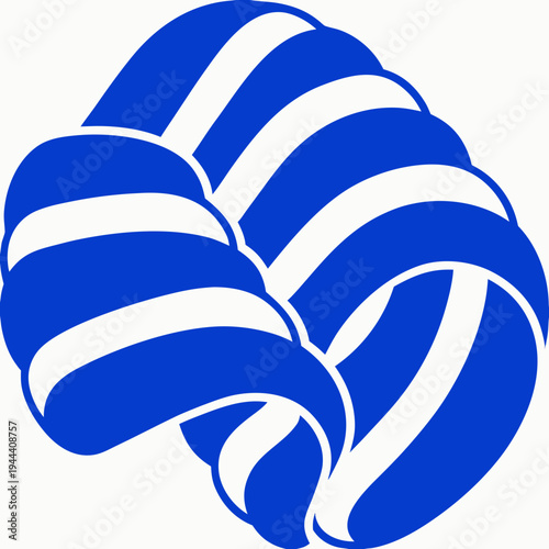 Blue and white croissant pastry breakfast