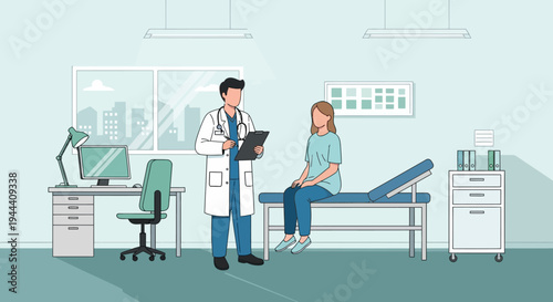 Doctor and patient consultation.