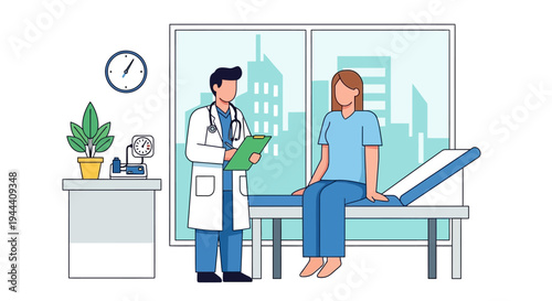 Doctor and patient consultation.