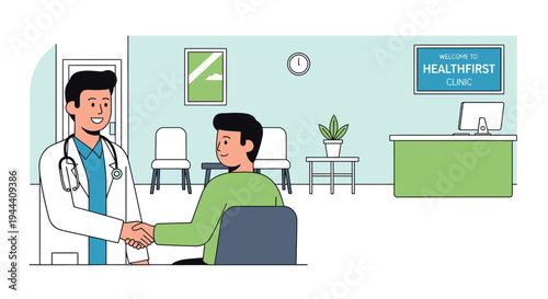 Doctor and patient handshake.