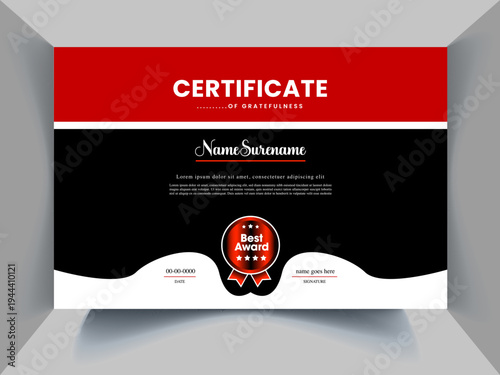 Official business certificate design template