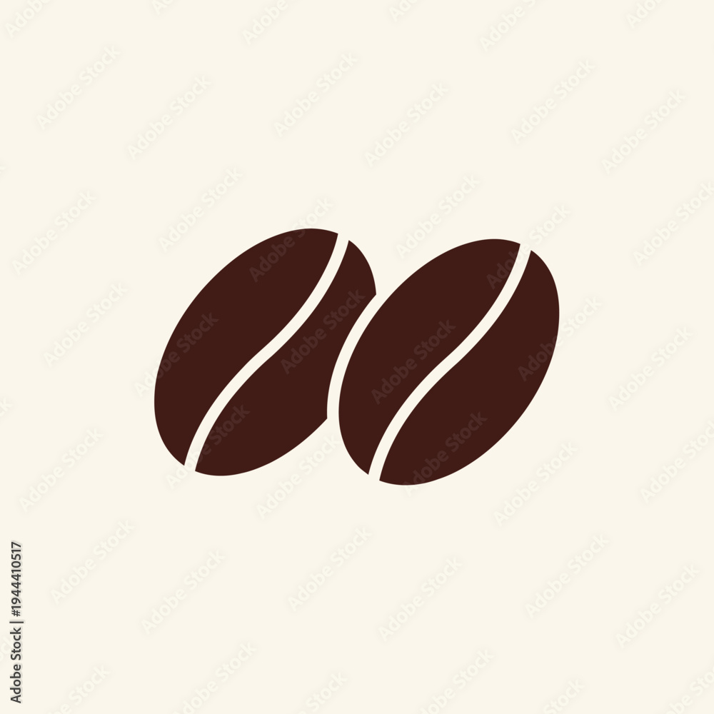 Obraz premium Two Brown Coffee Beans Side By Side.