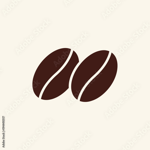 Two Brown Coffee Beans Side By Side.